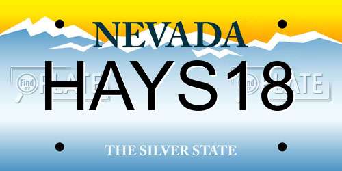HAYS18 Nevada License Plate