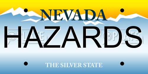 HAZARDS Nevada License Plate