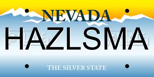 HAZLSMA Nevada License Plate