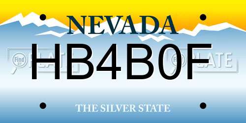 HB4B0F Nevada License Plate