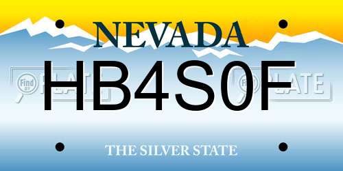 HB4S0F Nevada License Plate