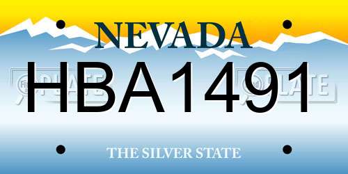 HBA1491 Nevada License Plate