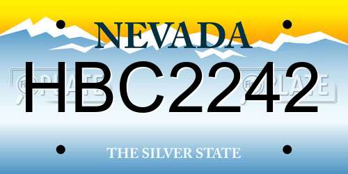 HBC2242 Nevada License Plate