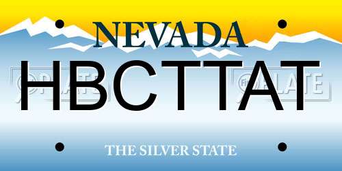 HBCTTAT Nevada License Plate
