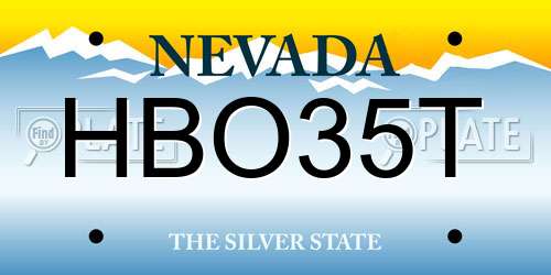 HBO35T Nevada License Plate