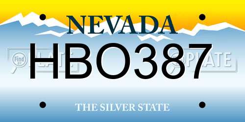 HBO387 Nevada License Plate
