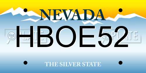 HBOE52 Nevada License Plate