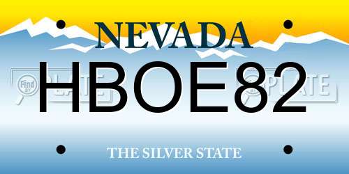 HBOE82 Nevada License Plate