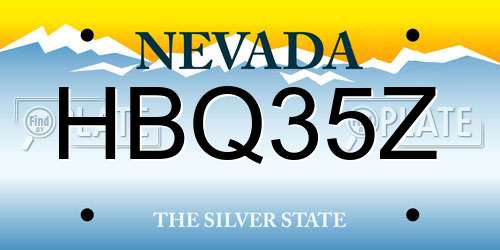 HBQ35Z Nevada License Plate