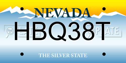HBQ38T Nevada License Plate