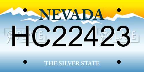 HC22423 Nevada License Plate