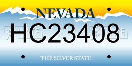 HC23408 Nevada License Plate