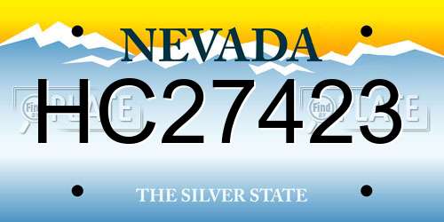 HC27423 Nevada License Plate
