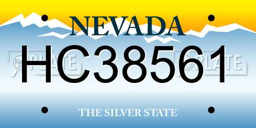 HC38561 Nevada License Plate