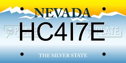 HC4I7E Nevada License Plate
