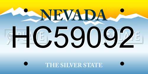 HC59092 Nevada License Plate
