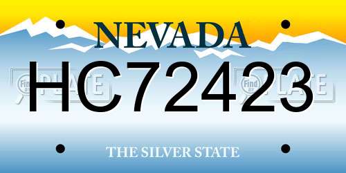 HC72423 Nevada License Plate