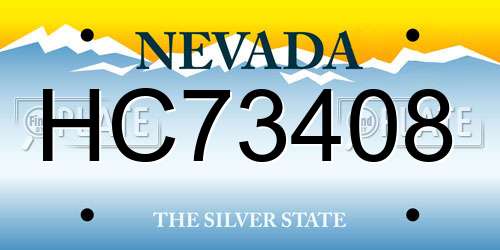 HC73408 Nevada License Plate
