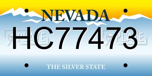 HC77473 Nevada License Plate