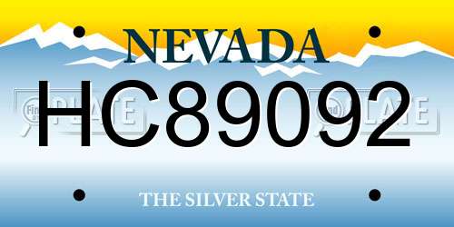 HC89092 Nevada License Plate