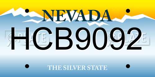 HCB9092 Nevada License Plate