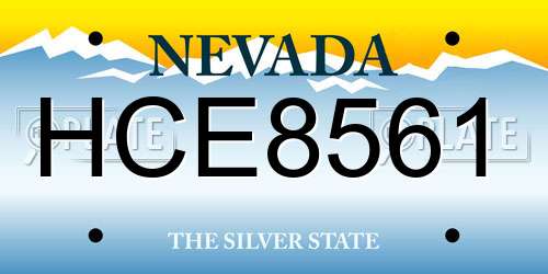 HCE8561 Nevada License Plate