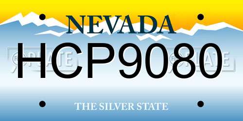 HCP9080 Nevada License Plate
