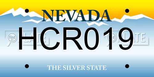 HCR019 Nevada License Plate