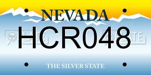 HCR048 Nevada License Plate