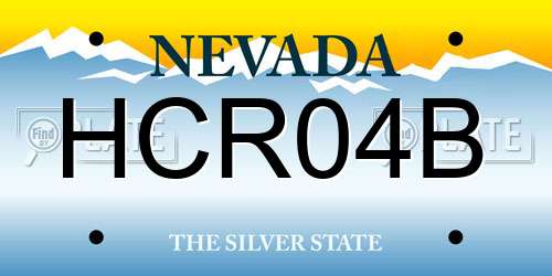 HCR04B Nevada License Plate