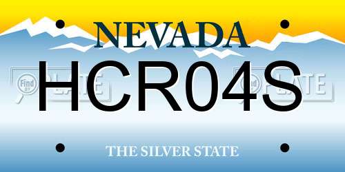 HCR04S Nevada License Plate