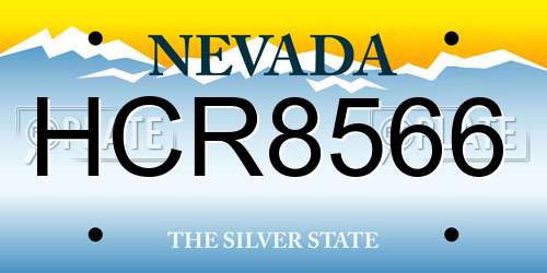 HCR8566 Nevada License Plate