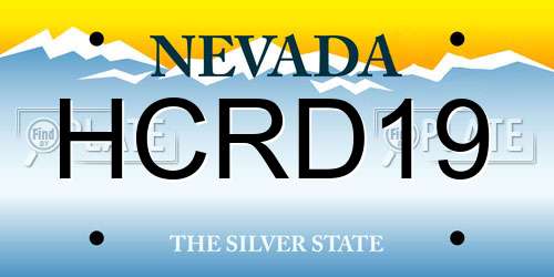 HCRD19 Nevada License Plate