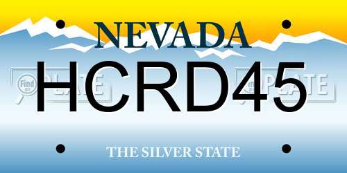 HCRD45 Nevada License Plate