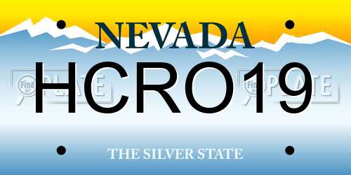 HCRO19 Nevada License Plate