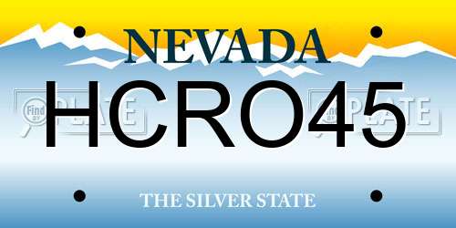 HCRO45 Nevada License Plate