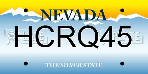 HCRQ45 Nevada License Plate