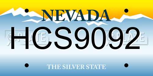 HCS9092 Nevada License Plate