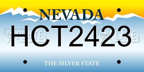 HCT2423 Nevada License Plate