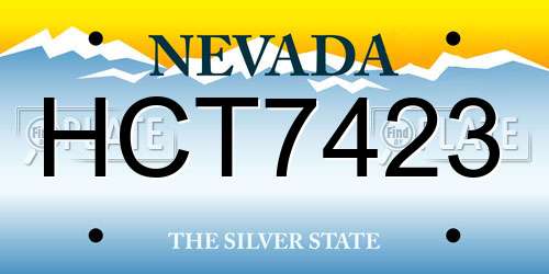 HCT7423 Nevada License Plate