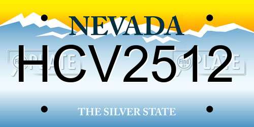 HCV2512 Nevada License Plate