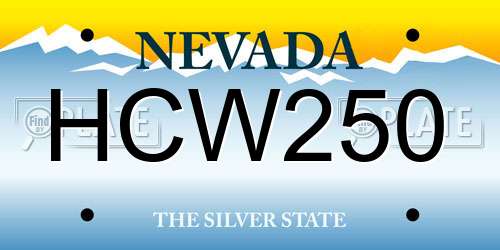 HCW250 Nevada License Plate