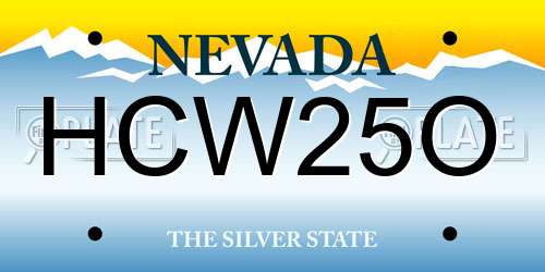 HCW25O Nevada License Plate