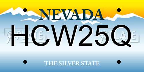 HCW25Q Nevada License Plate
