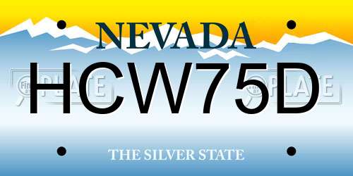 HCW75D Nevada License Plate