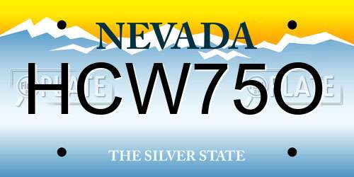 HCW75O Nevada License Plate