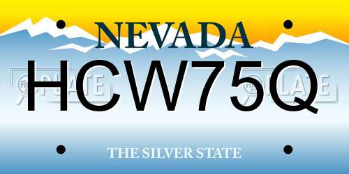 HCW75Q Nevada License Plate