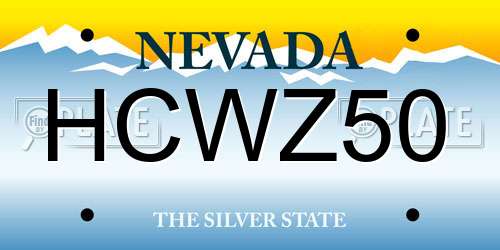 HCWZ50 Nevada License Plate