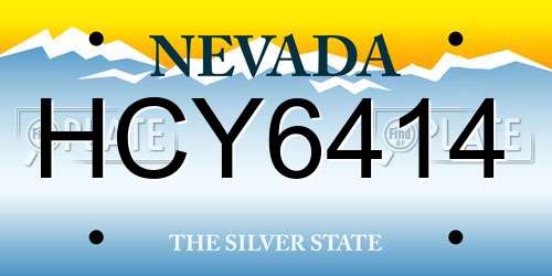 HCY6414 Nevada License Plate
