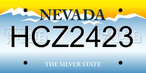 HCZ2423 Nevada License Plate